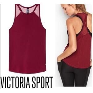 Victoria's Secret Sport Mesh Racerback Burgundy Tank Top Sz XS